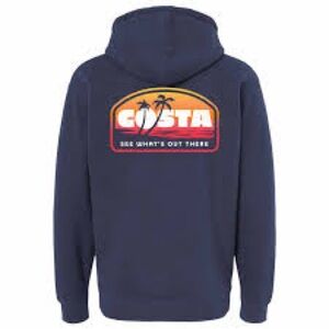 Costa Dark Blue Hoodie with Vibrant Logo